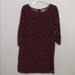 Maroon Floral Dress